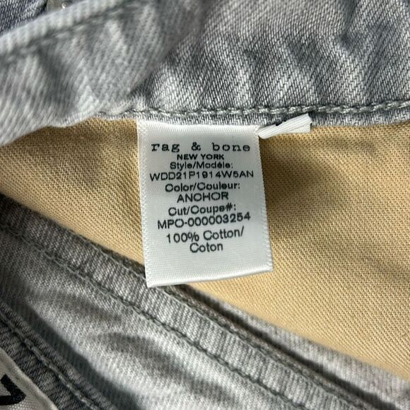 Rag & Bone Maya Highrise Grey  Denim Shorts Sz 27 - Picture 7 of 9